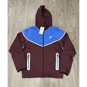 Men L Nike Tech Fleece Windrunner Burgundy Crush Photo Blue Reflect HQ3746 652